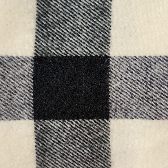 Macy's Black/Cream Buffalo Plaid Acrylic Scarf - Picture 2 of 3